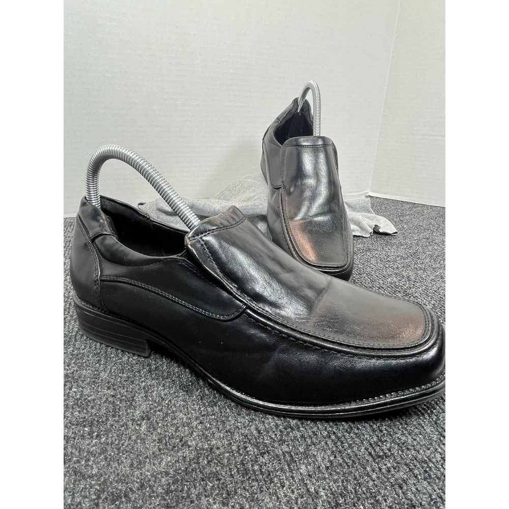 Drexlite Slip On Loafers Mens 7M Black Square Toe Dress Shoes Comfort Stability